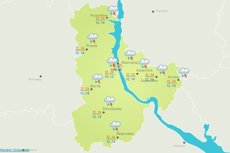 Погода на тиждень у Києві - з 14 по 17 липня 2020