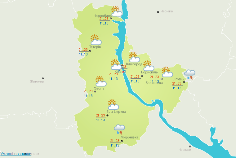 Погода на тиждень у Києві - з 14 по 17 липня 2020