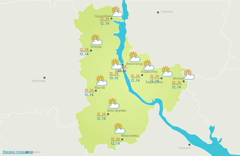 Погода на тиждень у Києві - з 14 по 17 липня 2020