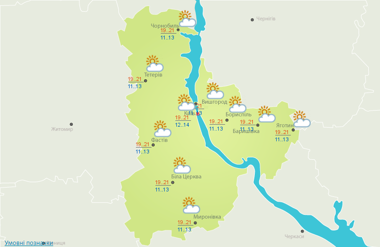 Погода на тиждень у Києві - з 14 по 17 липня 2020