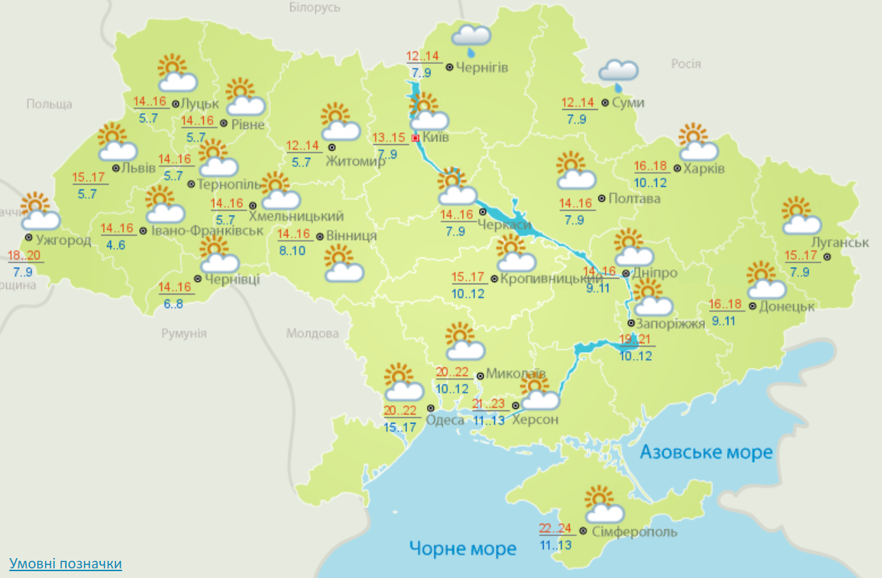 Погода на 18 вересня в Україні – прогноз погоди на сьогодні