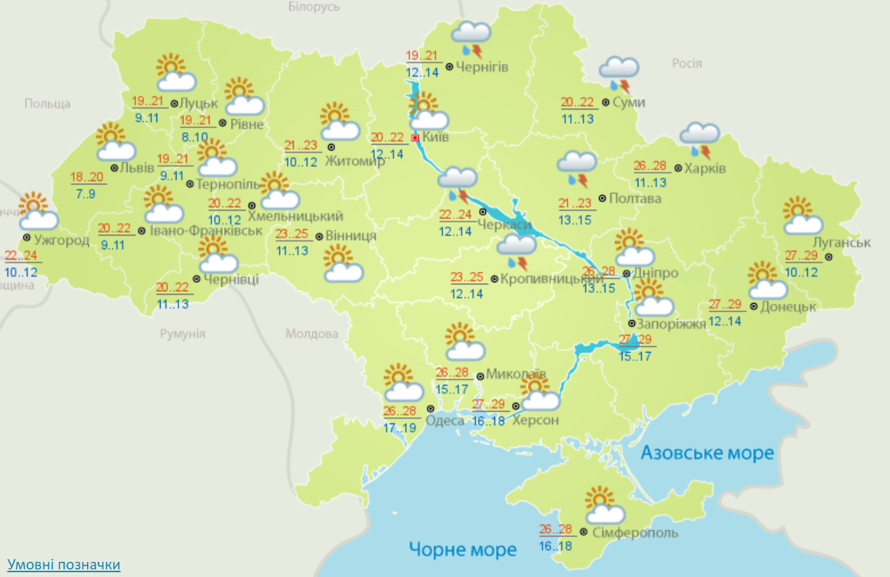 Погода на 8 вересня 2020 в Україні – прогноз погоди на сьогодні