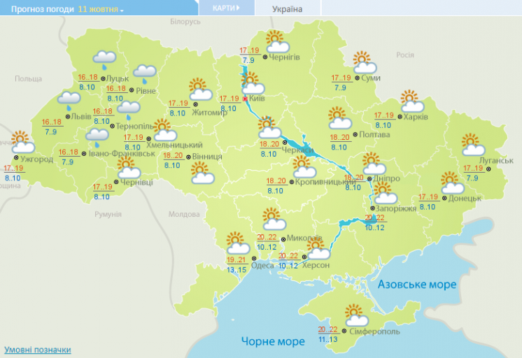 Погода 11 вересня